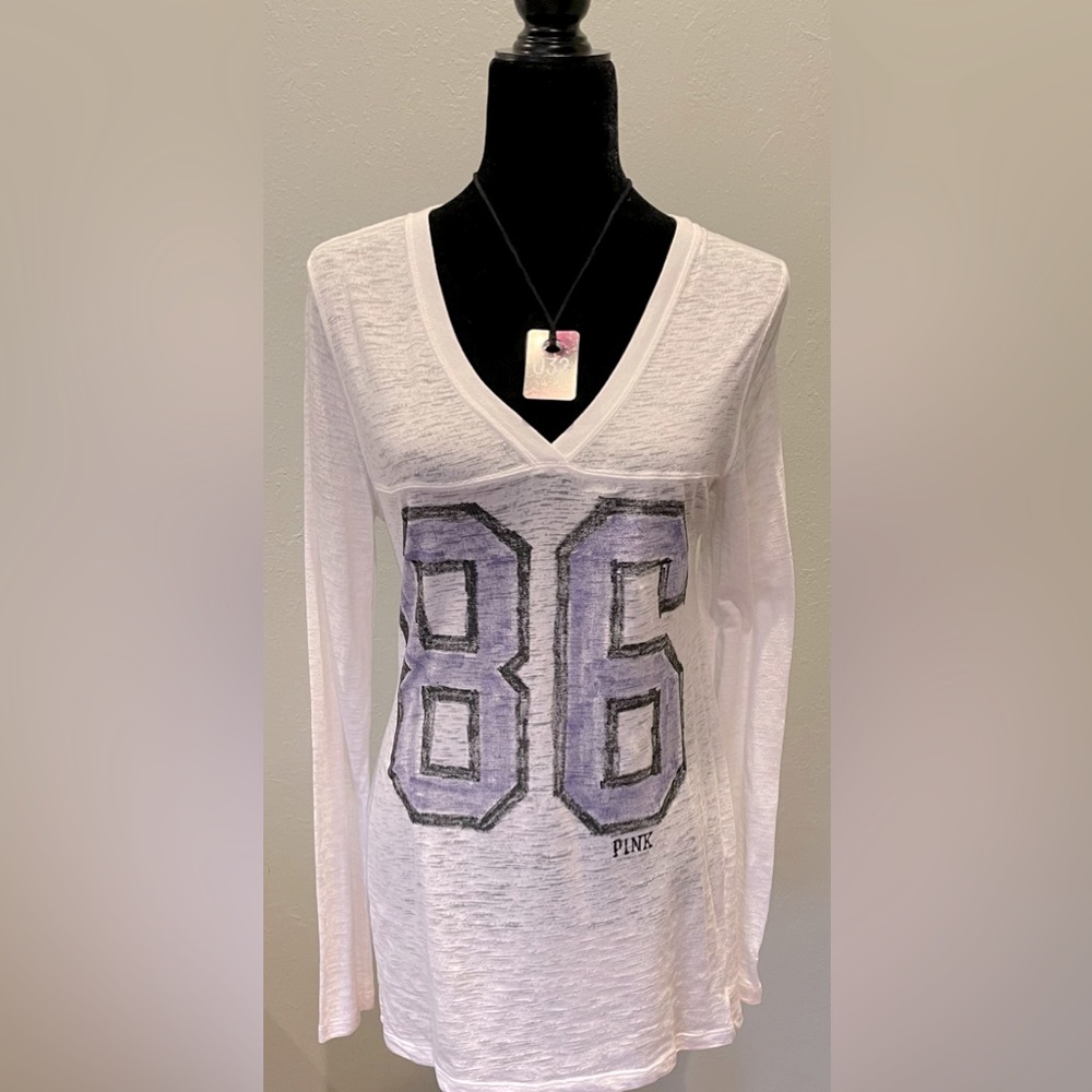 Victoria’s Secret Pink, size large,long,acid wash T-shirt top with long sleeves,